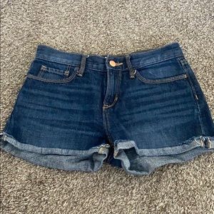 Dark blue denim shorts